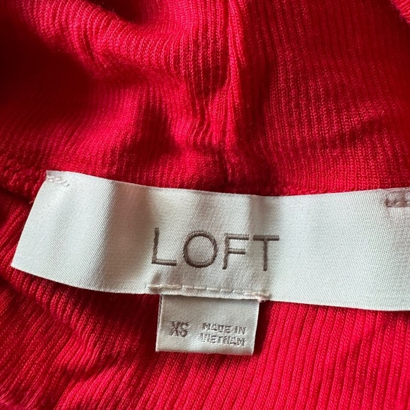 LOFT sweater turtleneck top red long sleeve XS - Picture 7 of 7